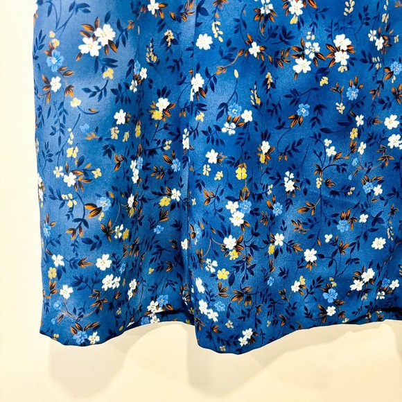 ÉMOTIONS EXCLUSIF Vintage Blue floral high-waist midi skirt | Retro feminine * - Picture 5 of 8